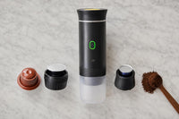 3-in-1 systeem: grote capsule, kleine capsule of gemalen koffie